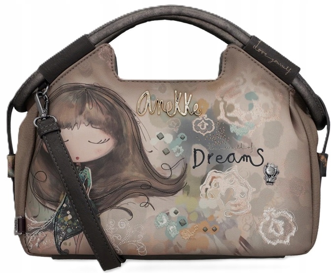 A697 Anekke torebka listonoszka kuferek Real z dziewczynką 31x25x14 cm