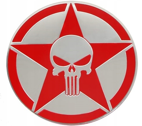 

Emblemat Logo Punisher Warzone 75mm Alu 3D Red