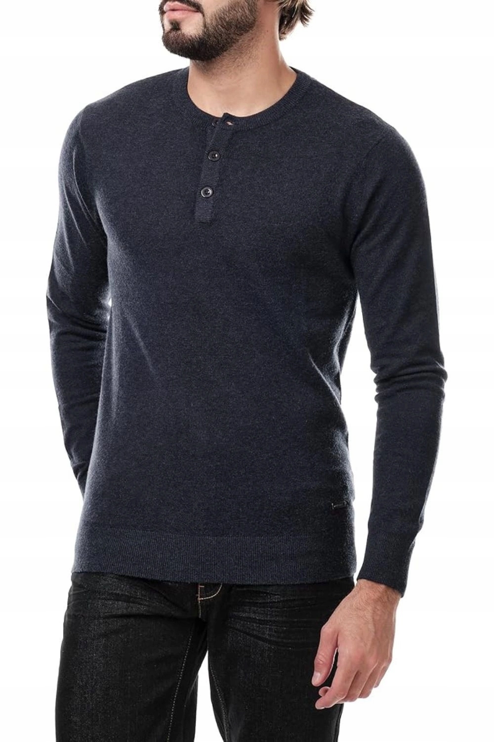 Pánský svetr Hope N Life tmavě modrý, pohodlný, tenký, rozepínací, módní vel. S