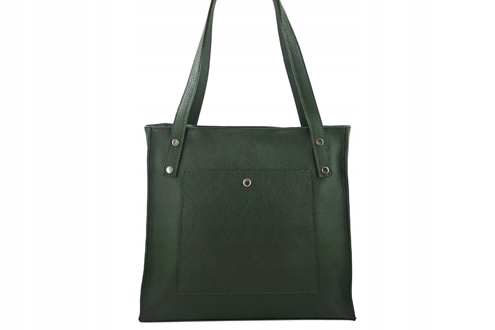 Dámská kožená kabelka přes rameno A4 shopper – Tmavě zelená