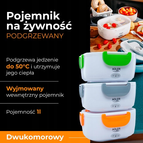 Podgrzewany pojemnik na żywność AD 4474 - utrzymuje ciepło do 50°C