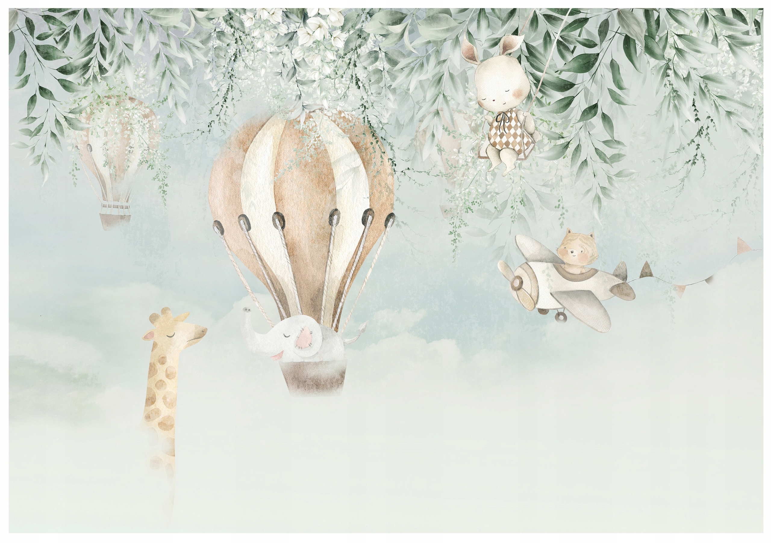 Fototapeta Pro Děti Zvířata Balón Tapeta Do Dětského Pokoje 368x254