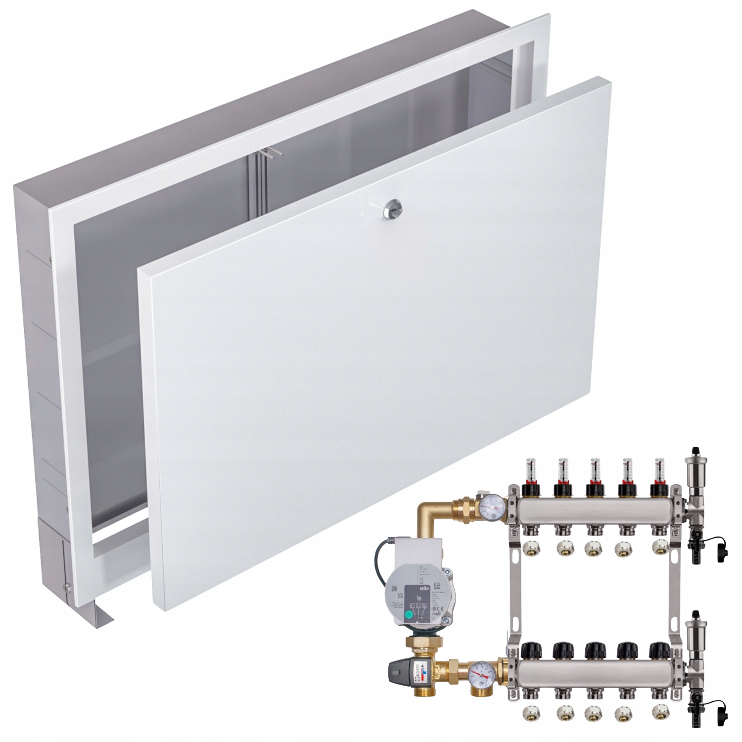 Nerezový Rozdělovač Pro Podlahovku 5 Čerpadlo Wilo+podomítková Skříňka+pex