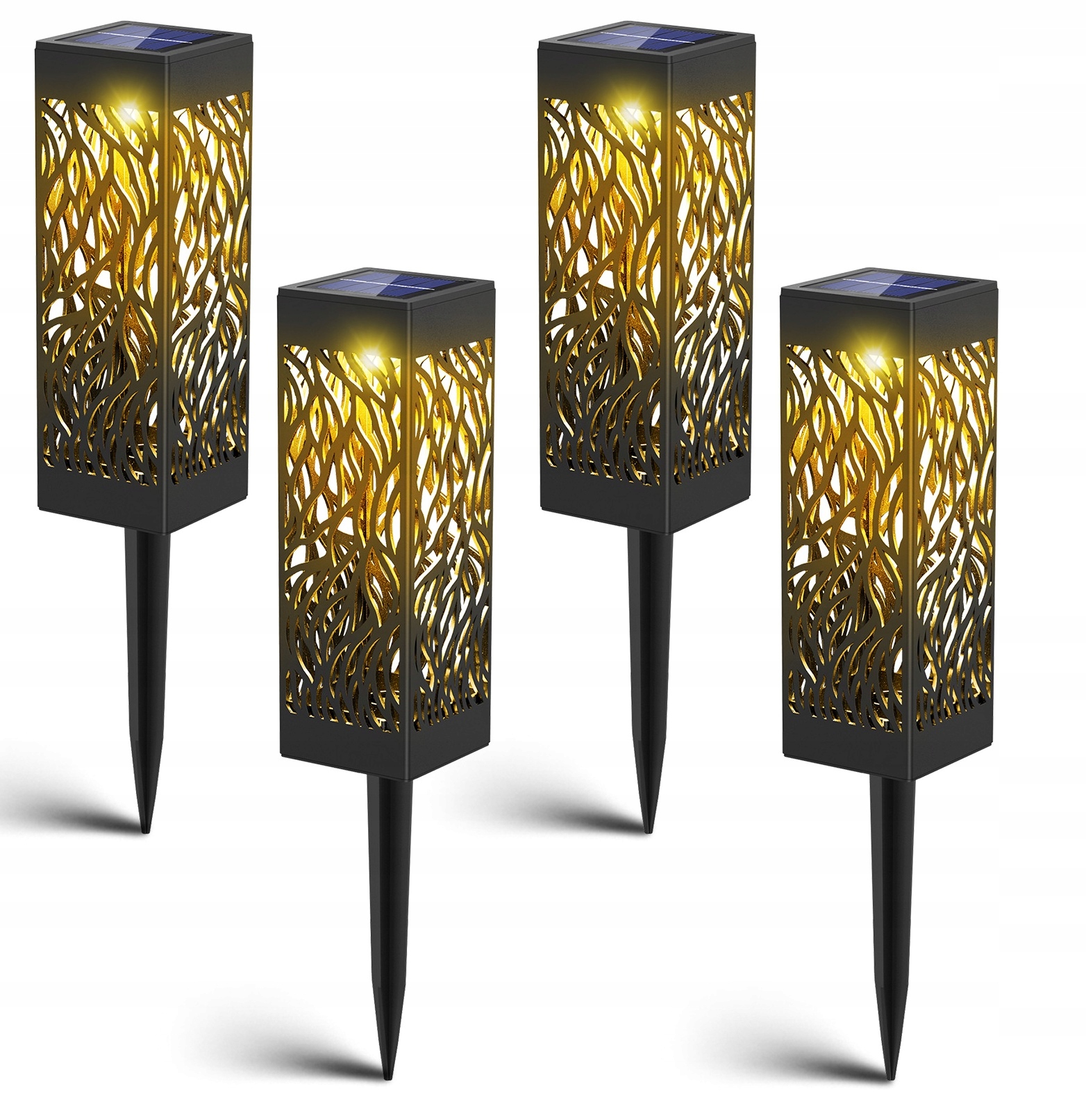 

4 szt Lampki Solarne Ogrodowe Led Wbijane Słupki