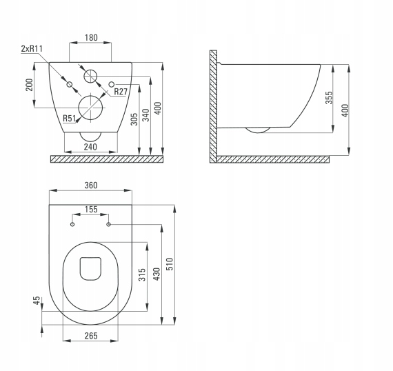 MISKA WC RIMLESS Z FUNKCJĄ BIDETU DEANTE+ BATERIA Informacje dodatkowe bez kołnierza