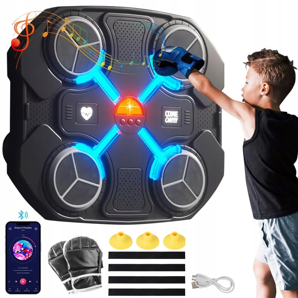 Tarcza Treningowa Bokserska Na Ścianę Z Muzycznych Bluetooth 3 Prędkości