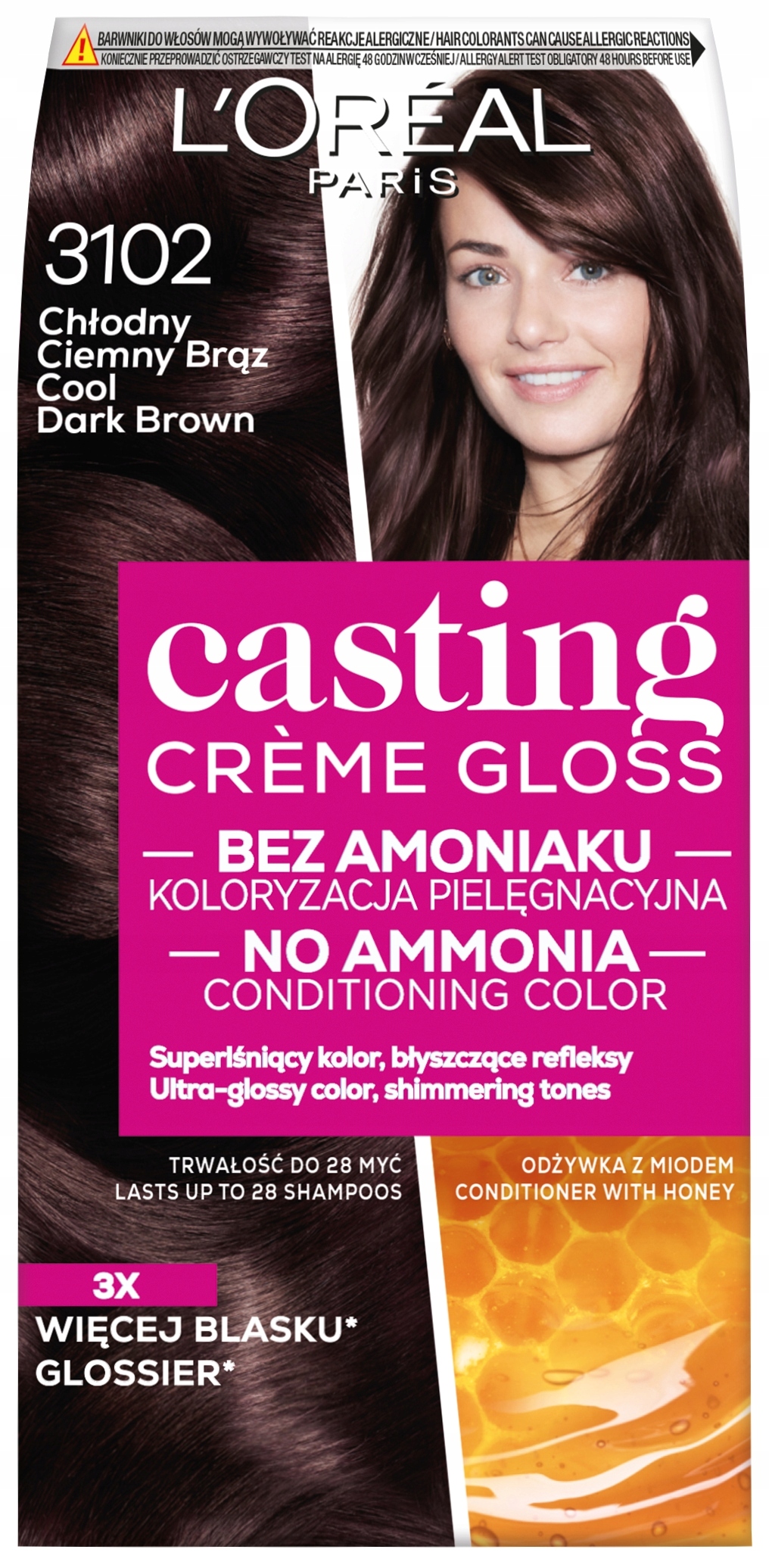 LOREAL CASTING FARBA 3102 CHŁODNY CIEMNY BRĄZ