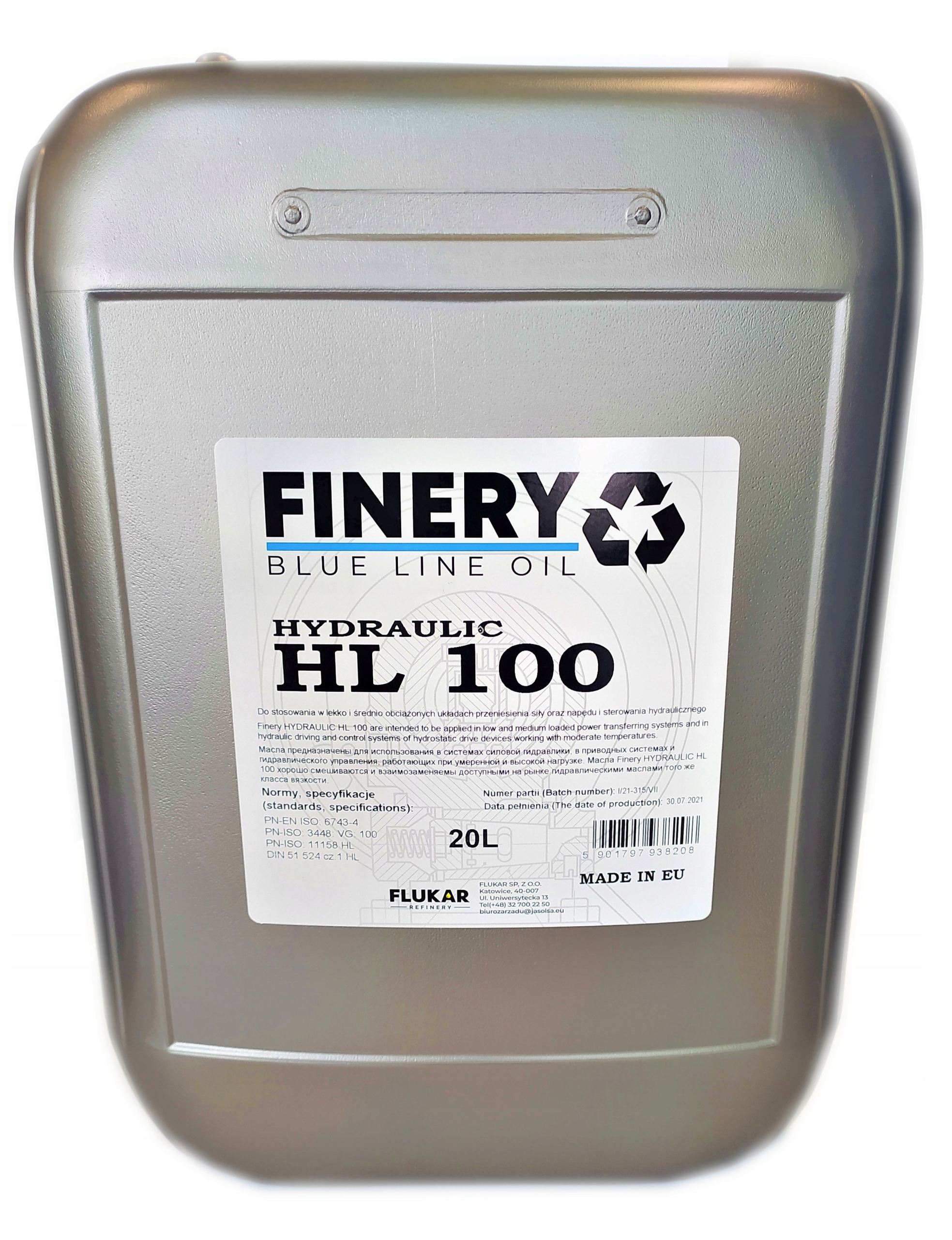 FINERY HYDRAULIC HL 100 20L OLEJ HYDRAULICZNY