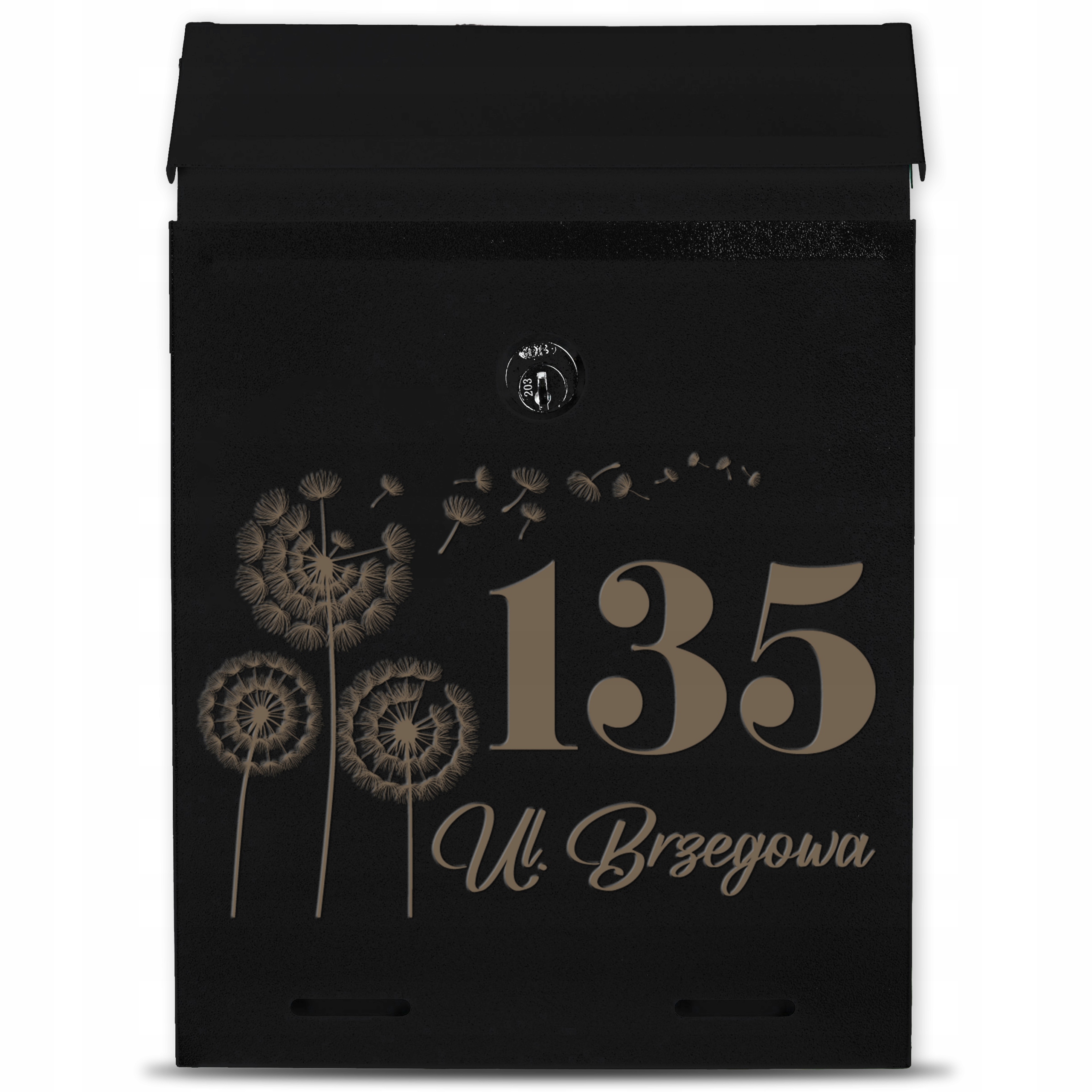 Poštovní Schránka Na Dopisy Černá C5 Personalizovaný Kov Gravírování Adres