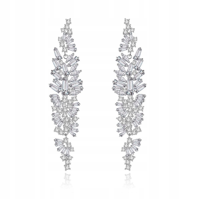 Náušnice Svatební Závěsné Návštěvní s krystaly Ocel