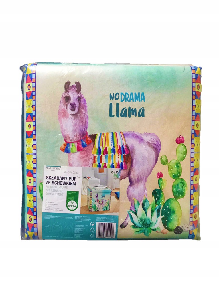 NO DRAMA LAMA Składany Puf Ze Schowkiem Llama