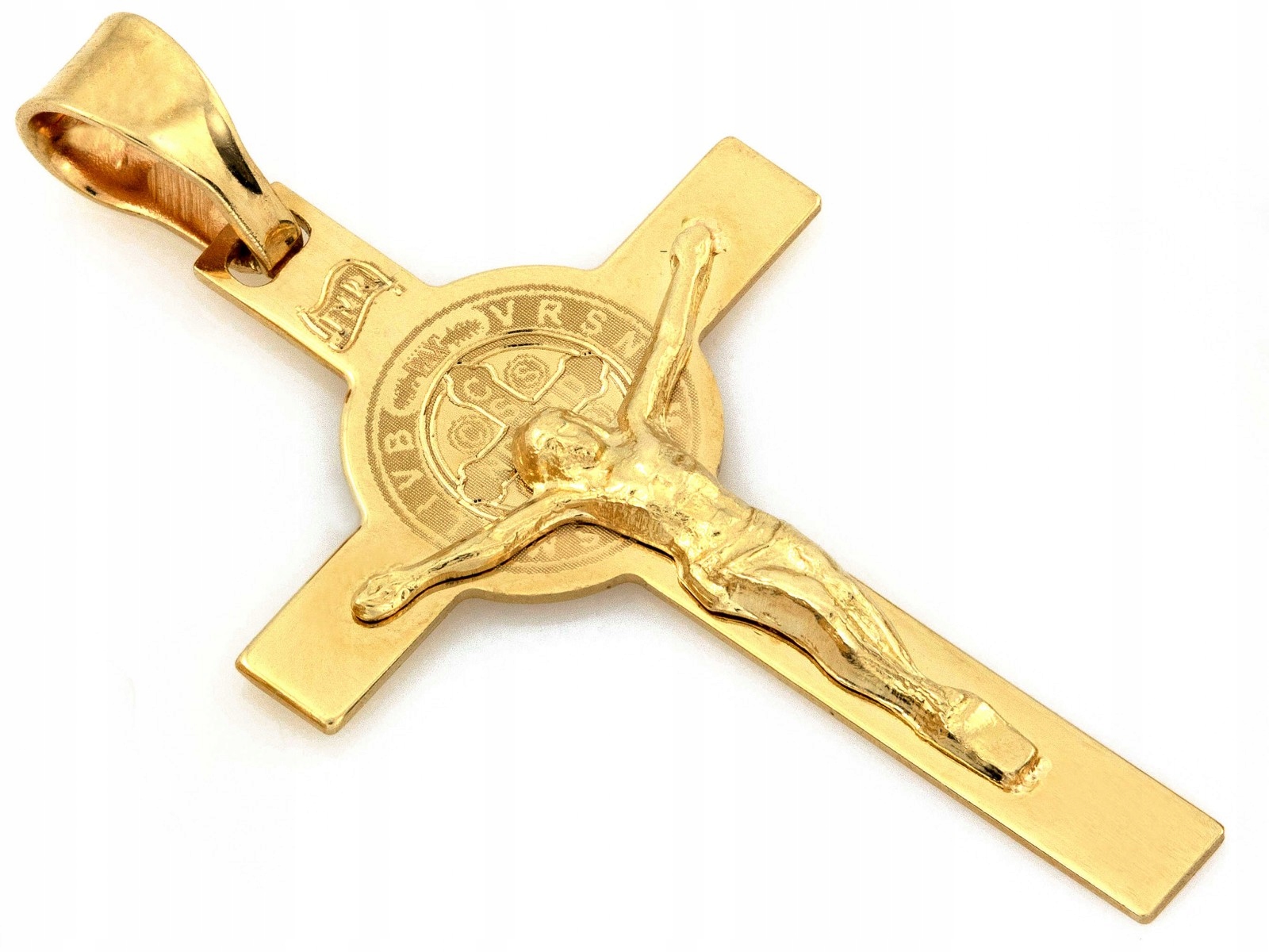 Přívěsek zlatý kříž Benediktinský přívěsek přívěsek 585 s vášní pro křest