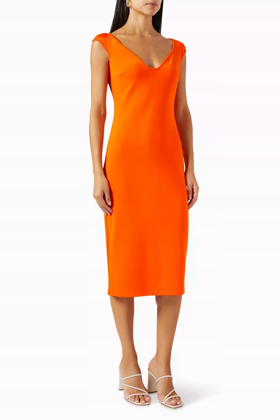Šaty jednoduchá neonově oranžová Pinko 42