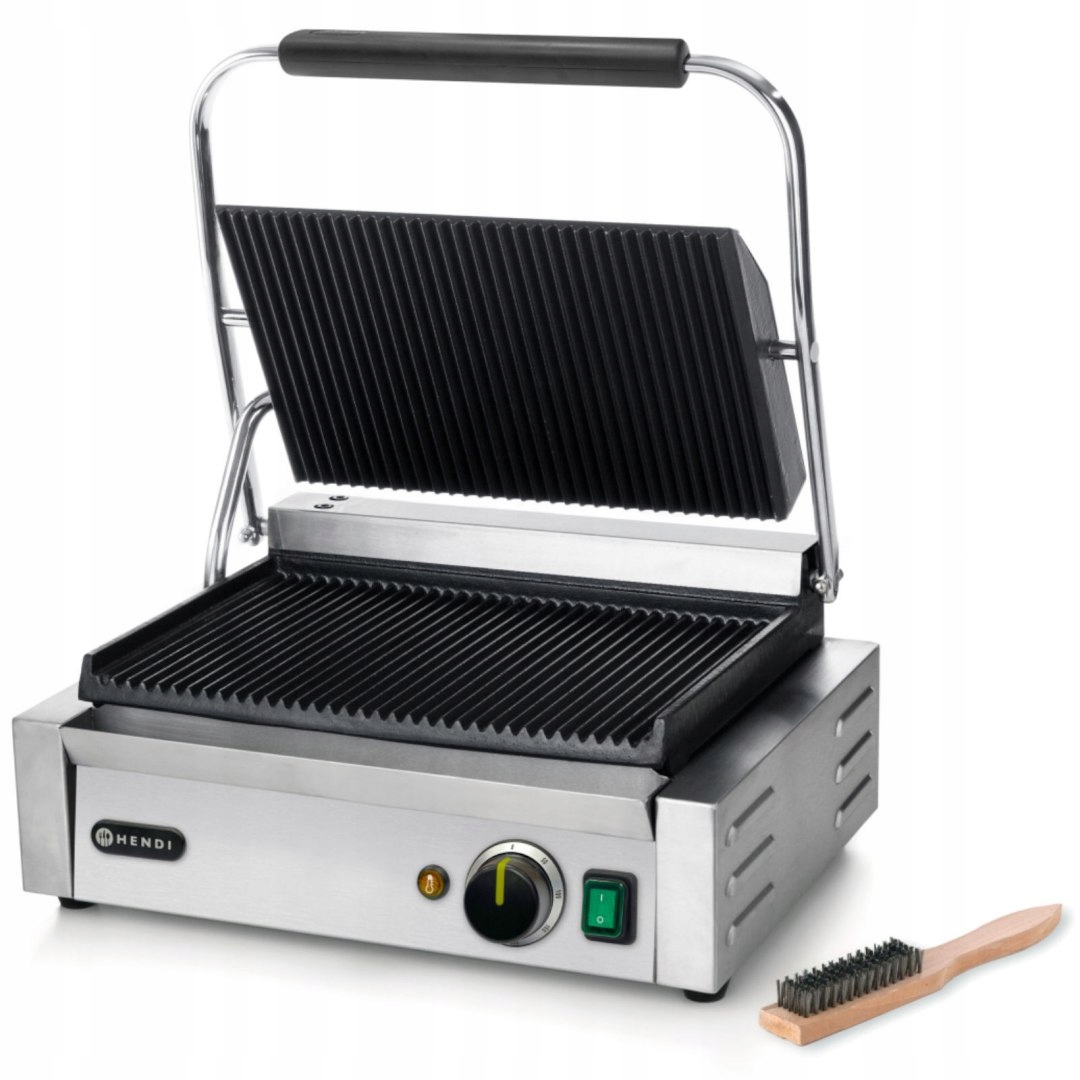 Kontakt grill kontaktowy Panini ryflowany 2200W Hendi 263655