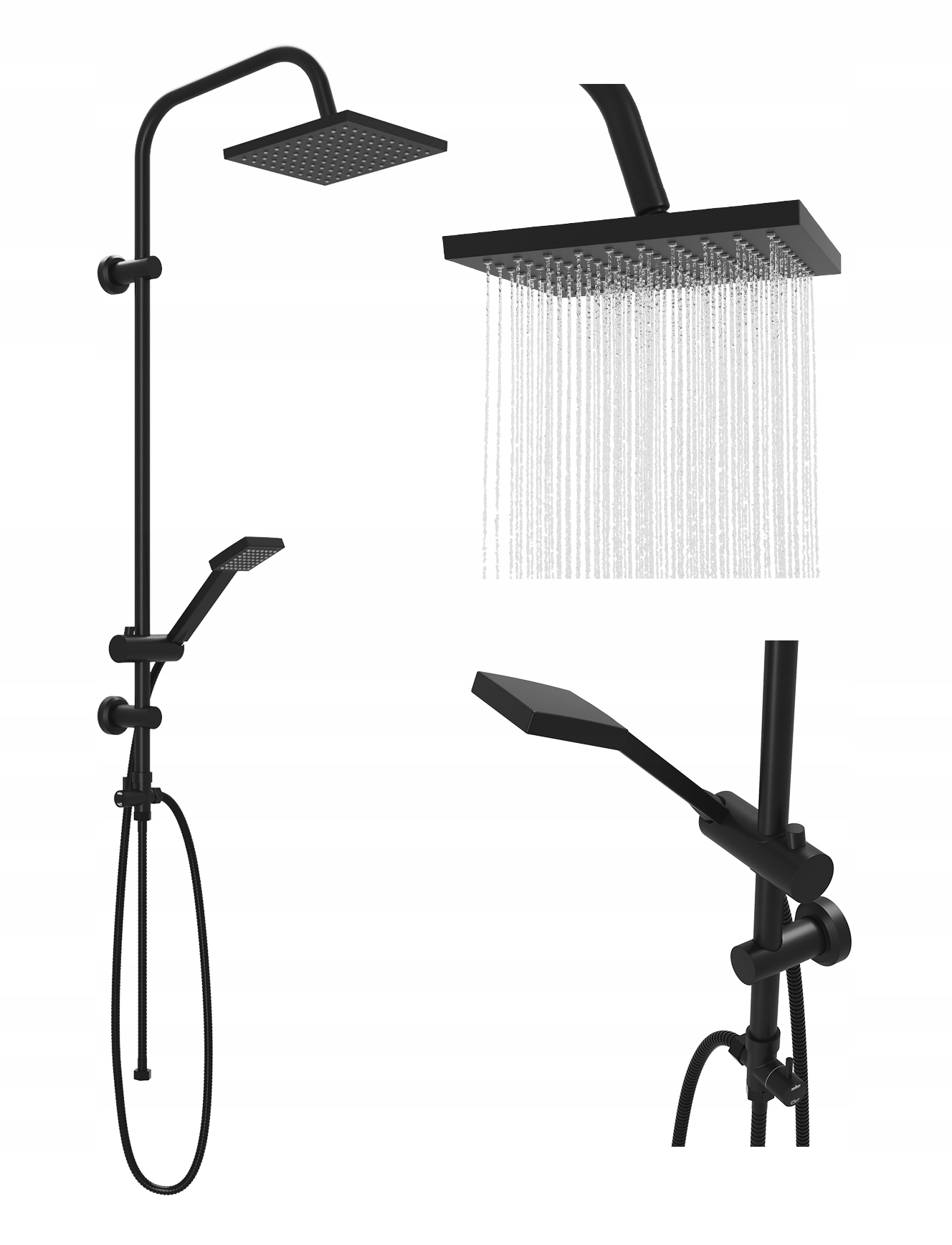 Sprchová Súprava Do Kúpeľne Čierna Dažďová Sprcha Sprchová Hlavica Erie