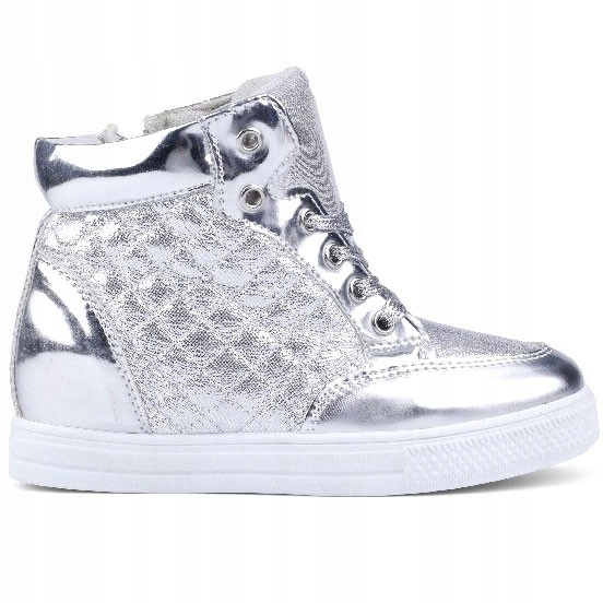 SREBRNE BUTY DZIECIĘCE BOTKI DZIEWCZYNKI SNEAKERSY