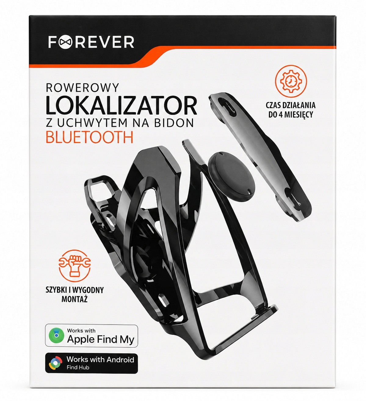 Forever Rowerowy Lokalizator Z Uchwytem Na Bidon Apple Android Czarny