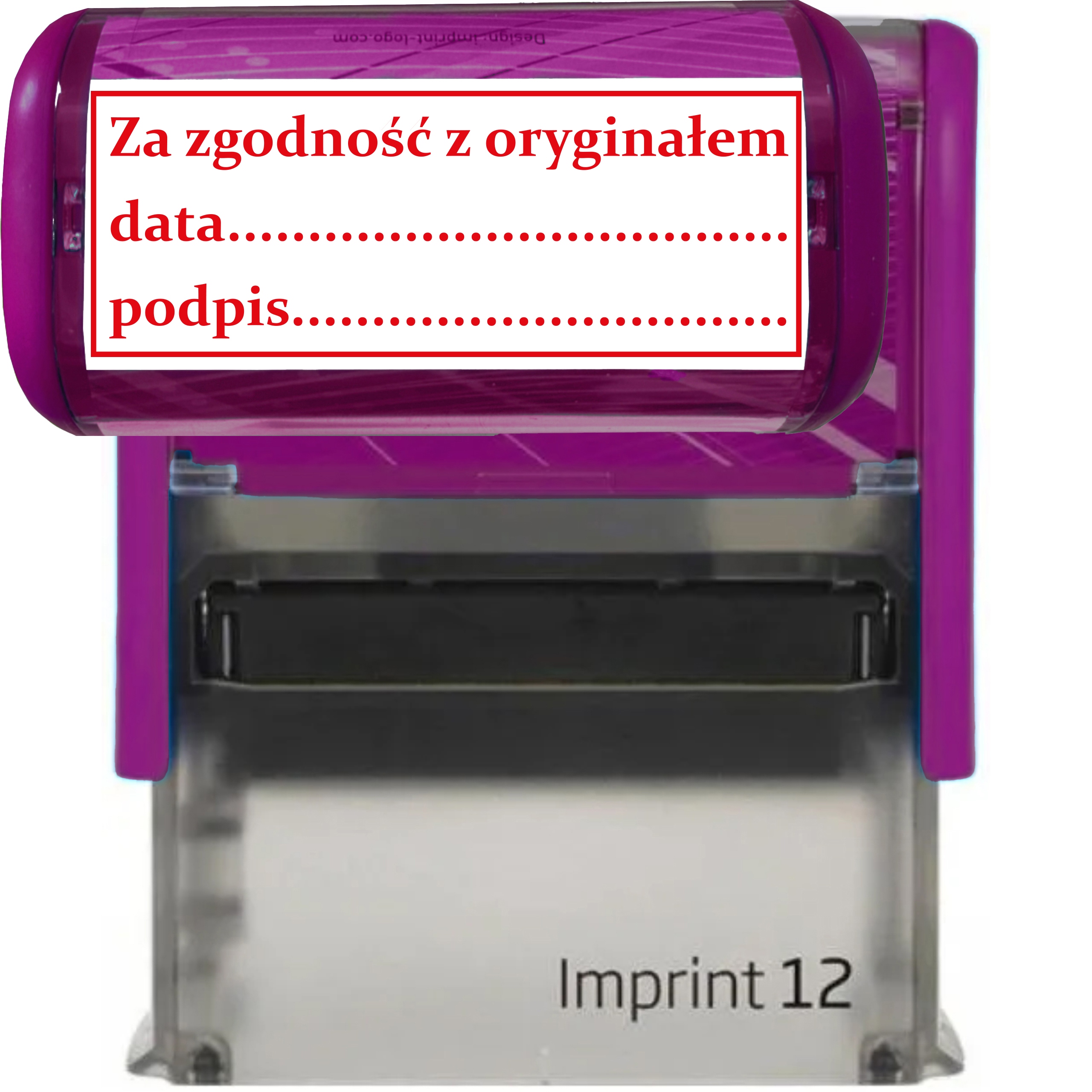 PIECZĄTKA ZA ZGODNOŚĆ Z ORYGINAŁEM TRODAT 8912 DO FIRMY BIURA FIOLETOWA