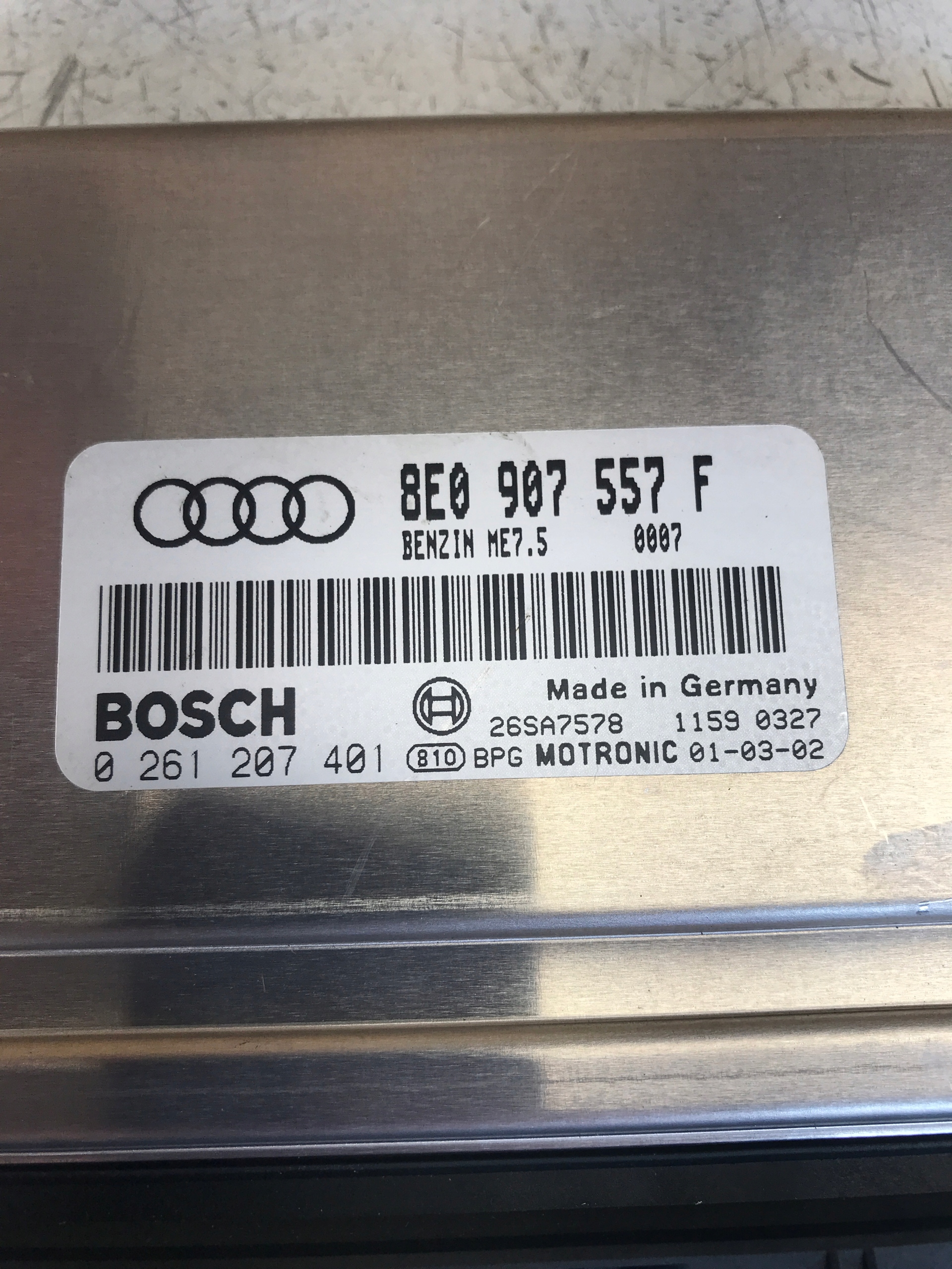 Computer Bedienteil DES MOTORS AUDI A4 B6 8E0907557F
