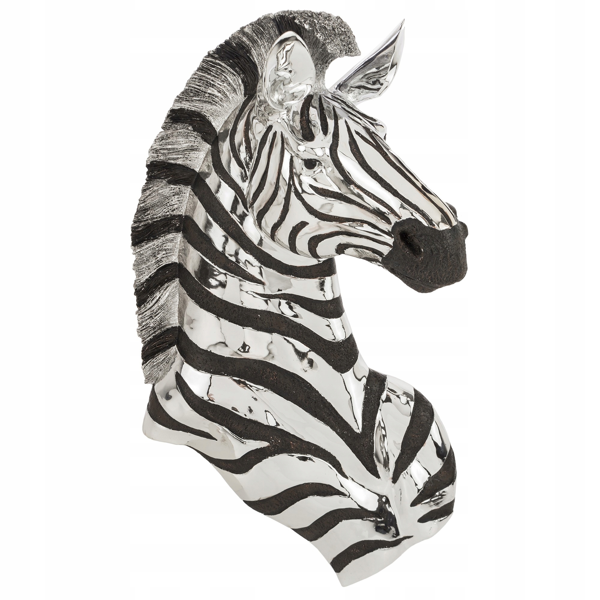 Nástenná dekorácia zebra hlava strieborná čierna