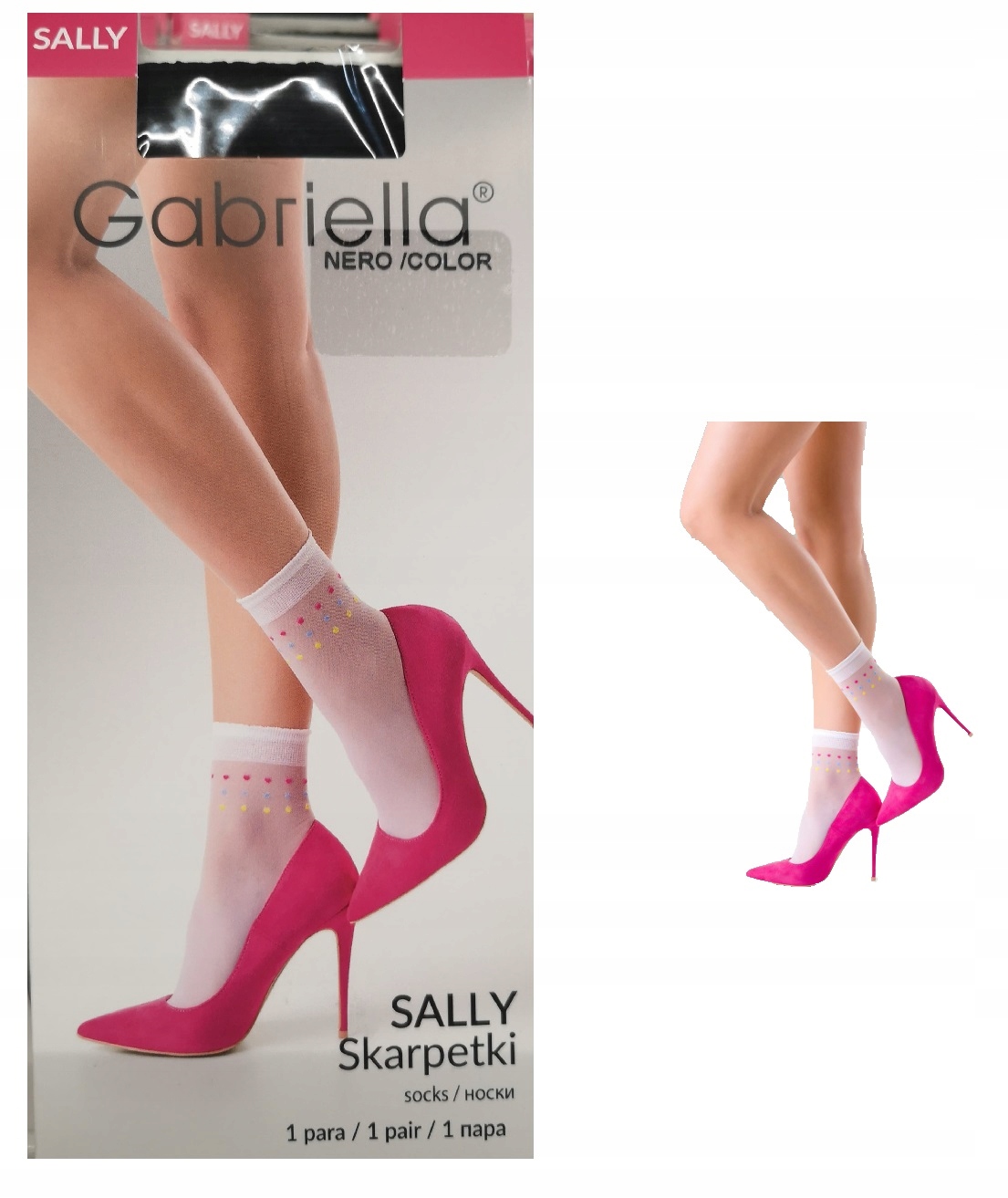 

Gabriella śliczne skarpetki Sally 702 bianco