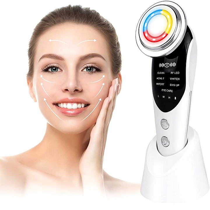 Mezoterapia Bezigłowa 7w1 Masażer Do Twarzy Elektryczny Ems Lifting Led
