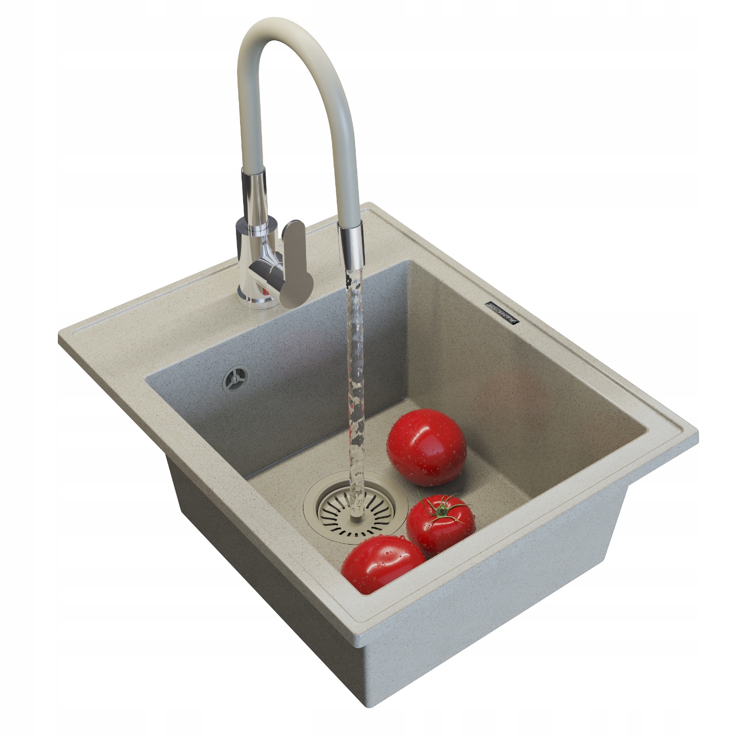 Granitový Dřez Jednokomorový Nero Béžový Dřez Dřez Baterie Sifon