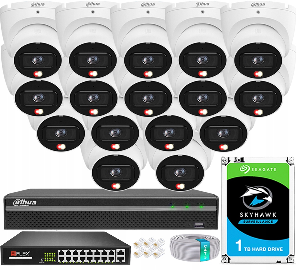 Sada na monitorovanie 8Mpx Dahua 16x Kamera IPC-HDW1839T-A-IL Smart Dual Light