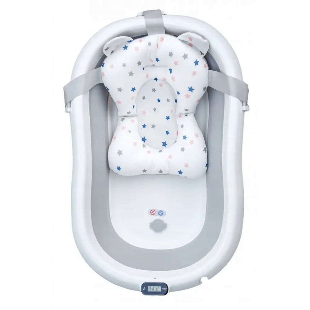 WANIENKA SKŁADANA SILIKONOWA Z TERMOMETREM LCD + PODUSZKA ZAGŁÓWEK WANNA Marka inna marka