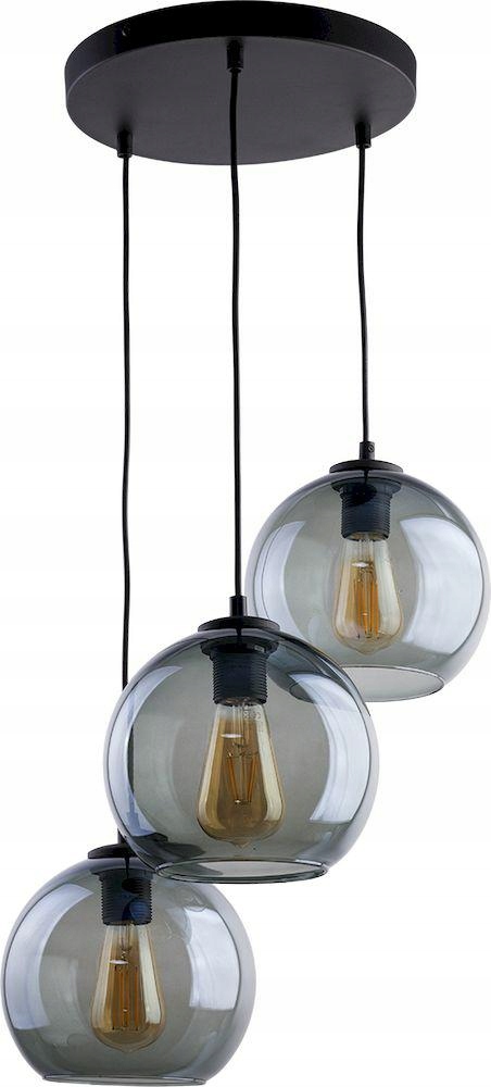 Závesné svietidlo Cubus Black Grafitové Sklenené Tienidlá 3xE27 Stropná obývacia izba