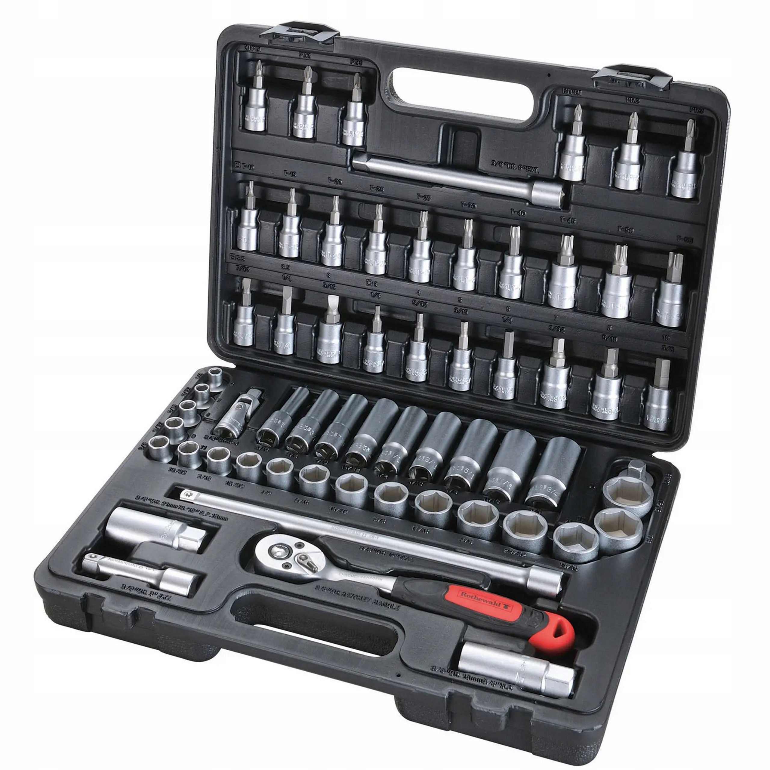 ZESTAW KLUCZY CALOWYCH NASADOWYCH 61 SZT + WALIZKA ROTHEWALD SOLIDNE