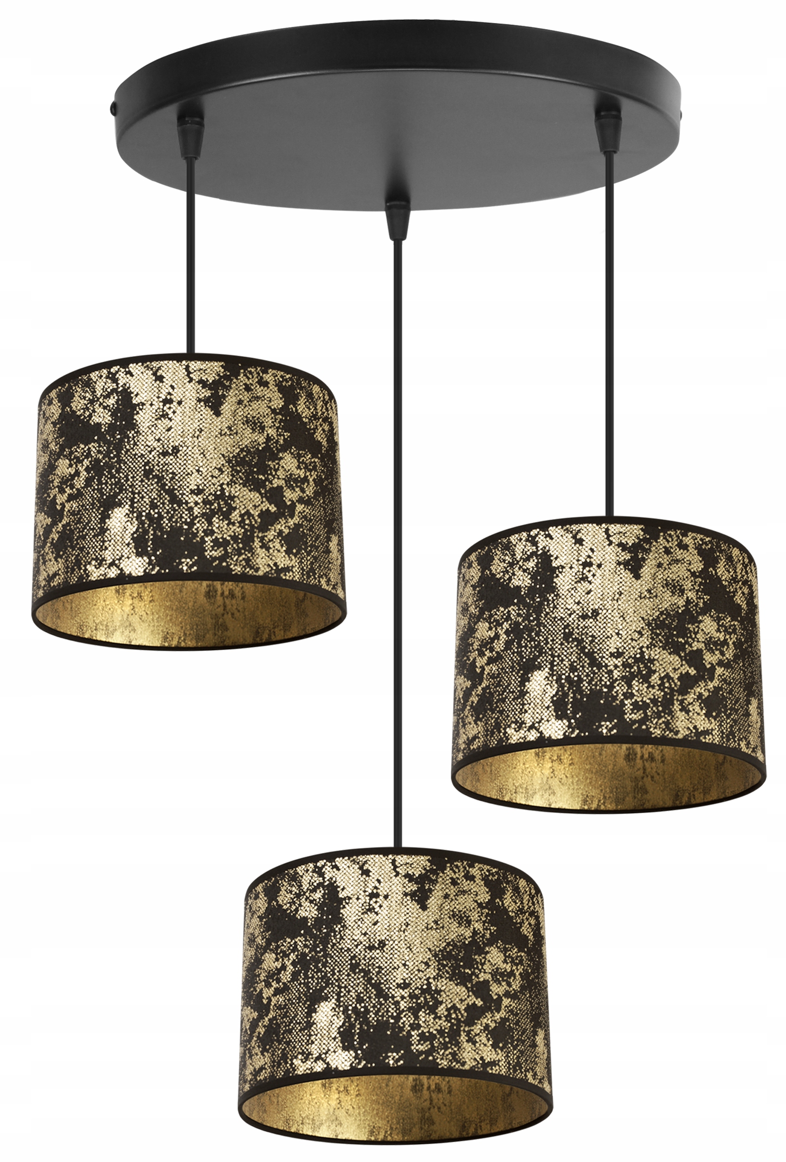 Stropná Závesná Lampa Luster Trojitá Lišta Tienidlo Zlato Do Jedálne