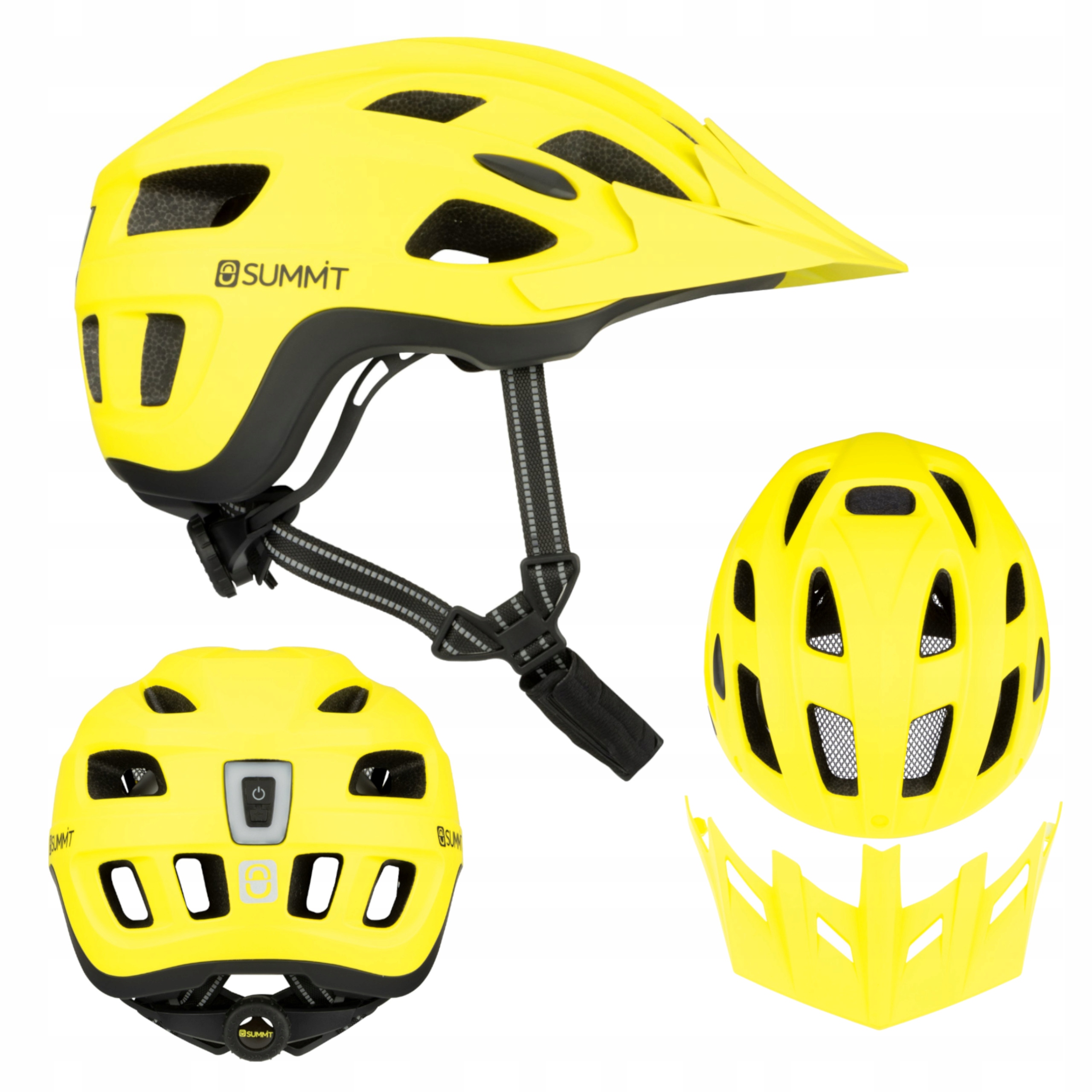 Kask rowerowy Led damski męski na rower rolki regulowany Summit 59-61