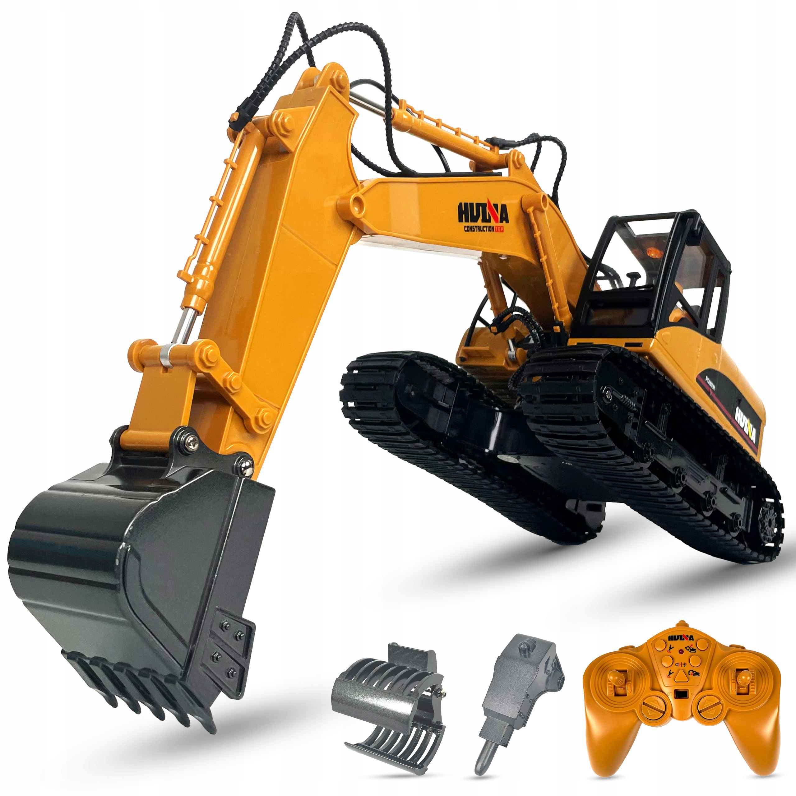 Pásové rýpadlo Rc 3v1 Metal ovládané diaľkovým ovládačom 15 Kanálové 1:14 Rtr