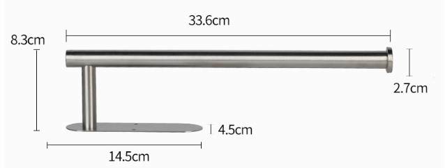 UCHWYT WIESZAK NA RĘCZNIK PAPIEROWY KUCHENNY LOFT SREBRNY SAMOPRZYLEPNY Szerokość produktu 8.3 cm