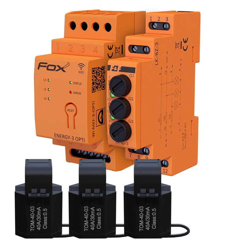 Sada Monitorov Spotreby Energie WI-MEF-3-OPTI-40-SET S Lampou LK-BZ-3 F&f