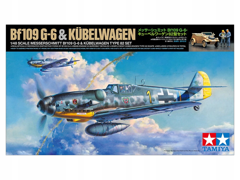 Messerschmitt Bf109 G-6 & Kubelwagen Type 82 Set 1:48 Tamiya 25204