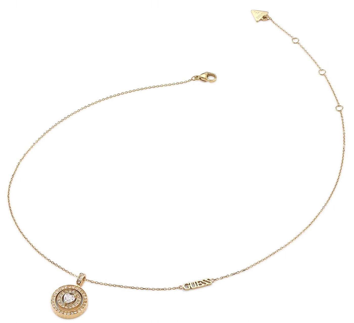 Ocelový Zlatý Náhrdelník Guess M'ama Non M'ama Křišťály Srdce JUBN04658JWY