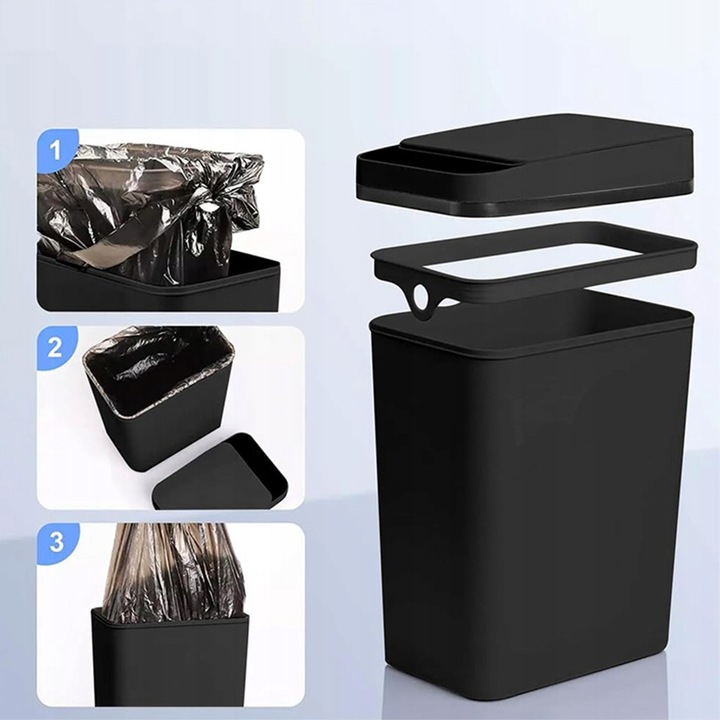 Levně Odpadkový Koš Automatický 12 L S Pohybovým Senzorem Elegantní Černý