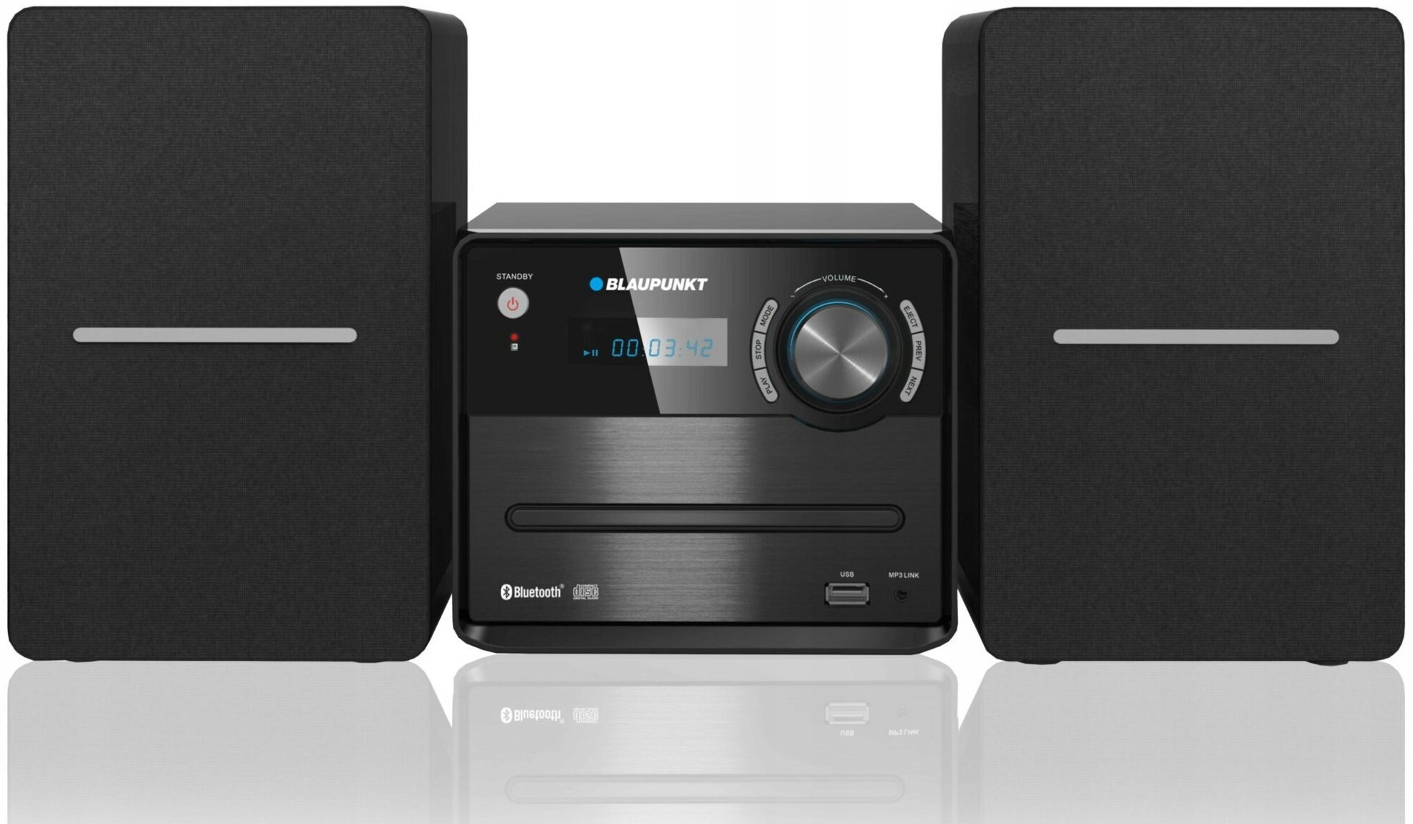 MINI WIEŻA STEREO BLUETOOTH BLAUPUNKT RADIO FM CD MP3 2 GŁOŚNIKI MS13BT Kolor czarny