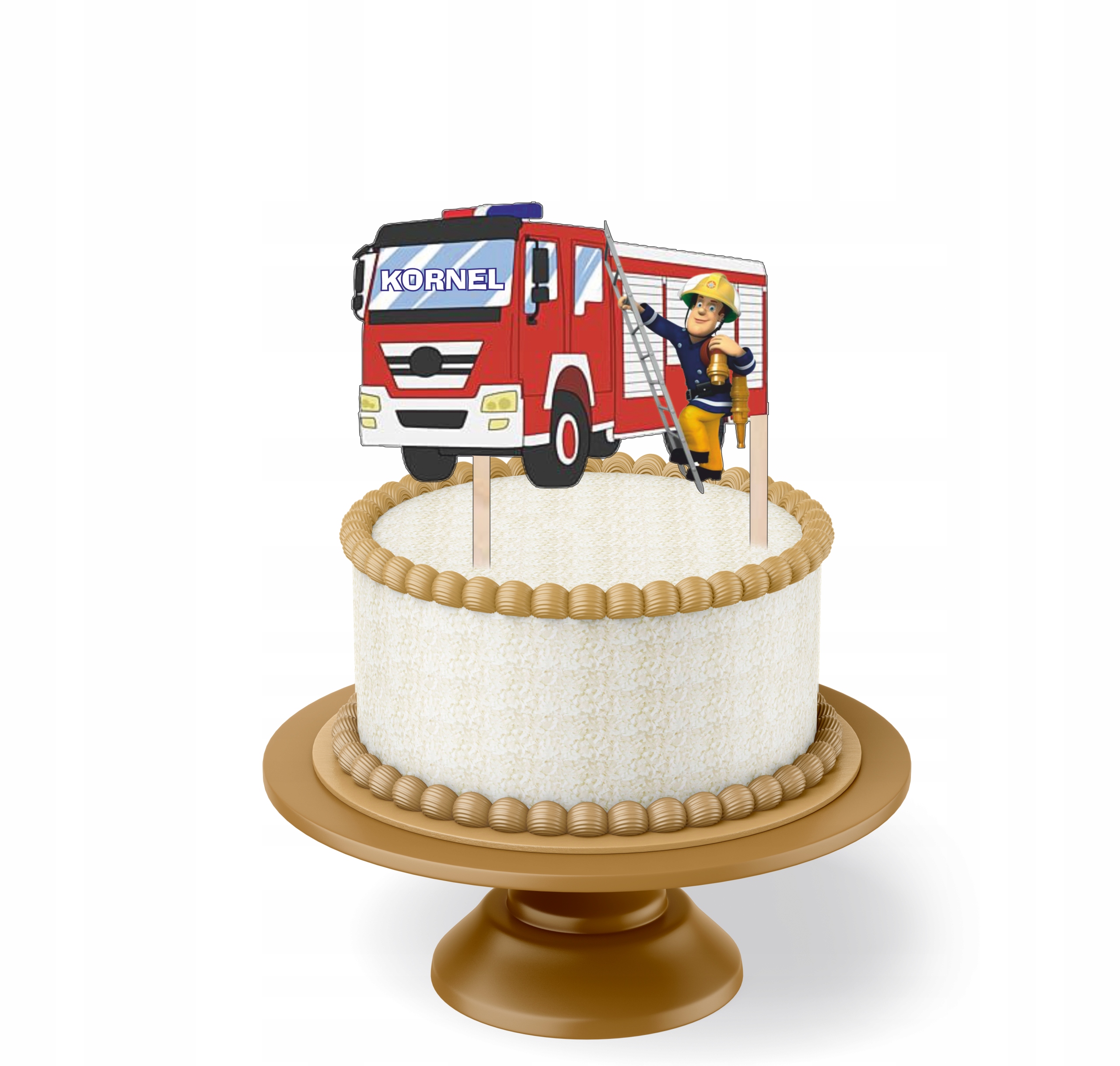 

Topper Na Tort Kolorowy Strażak Sam+imie