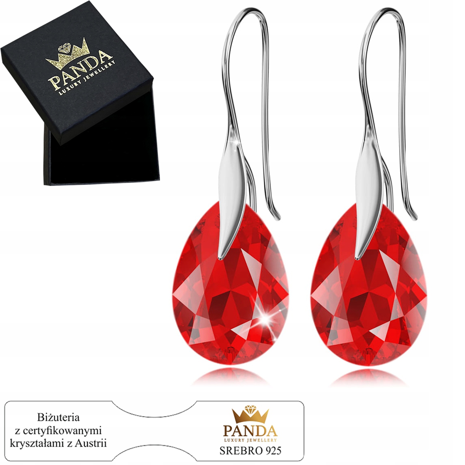 Stříbrné Náušnice Dámské Kapky Krystaly 925 Dárek Dívky Mámy Manželky