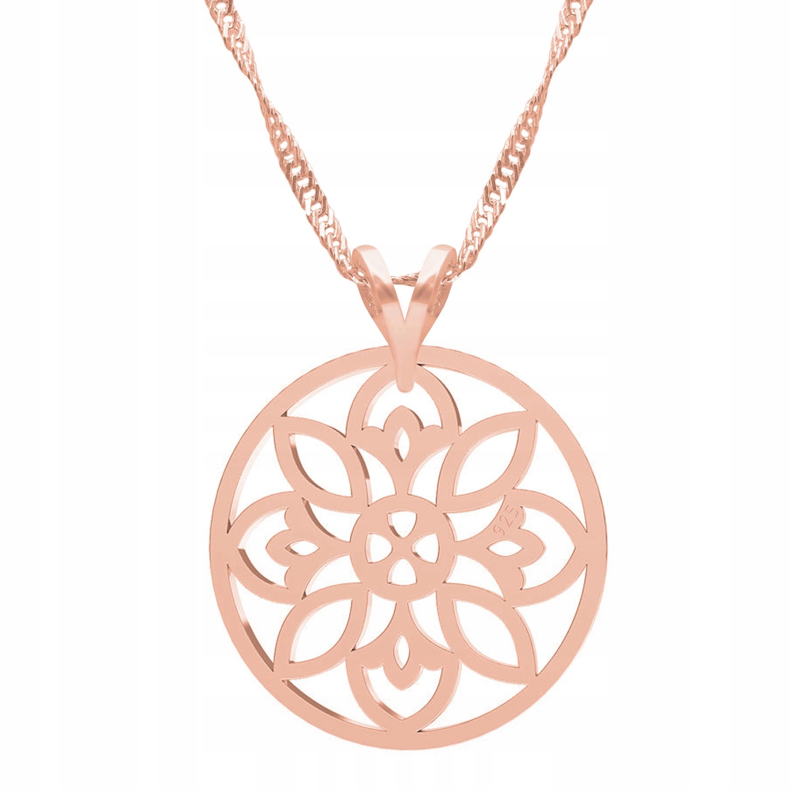 Pozlacený náhrdelník s ažurovým květem Rostlina ažurový květ Stříbro 925