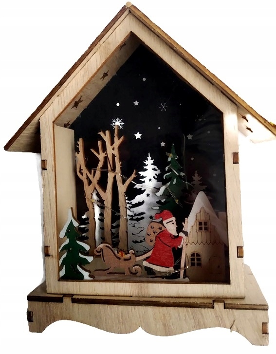 LATARENKA ŚWIĄTECZNA LED LAMPION NA ŚWIĘTA MIKOŁAJ