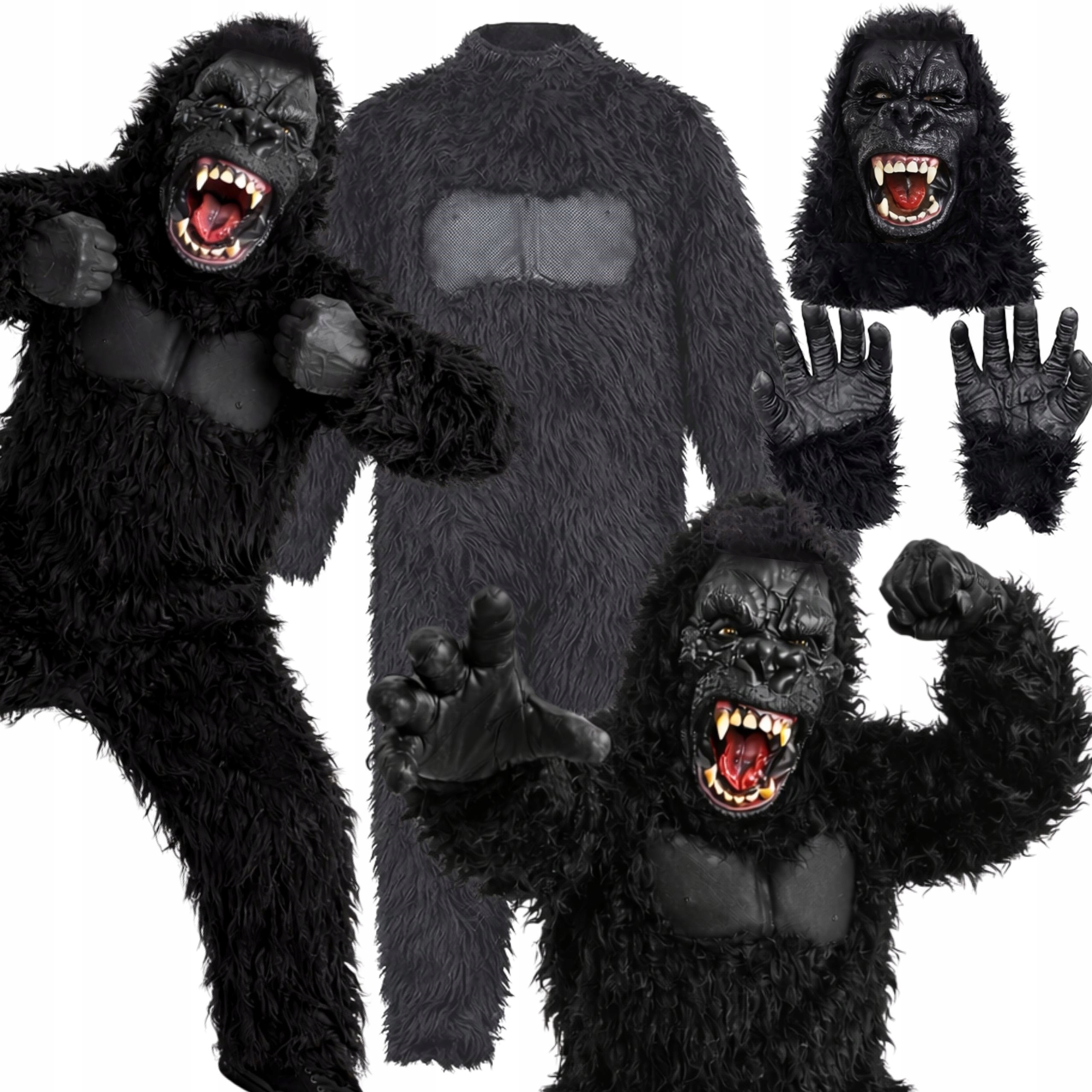 Strój Goryla Goryl Małpa Kombinezon King Kong Pluszowy Halloween 134 140 CM