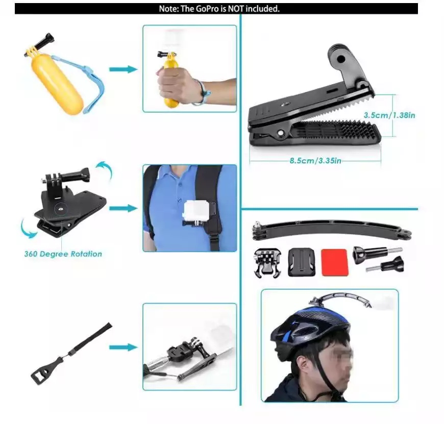 VIP ZESTAW 50w1 AKCESORIA GOPRO HERO 6 7 8 9 10 Marka inna