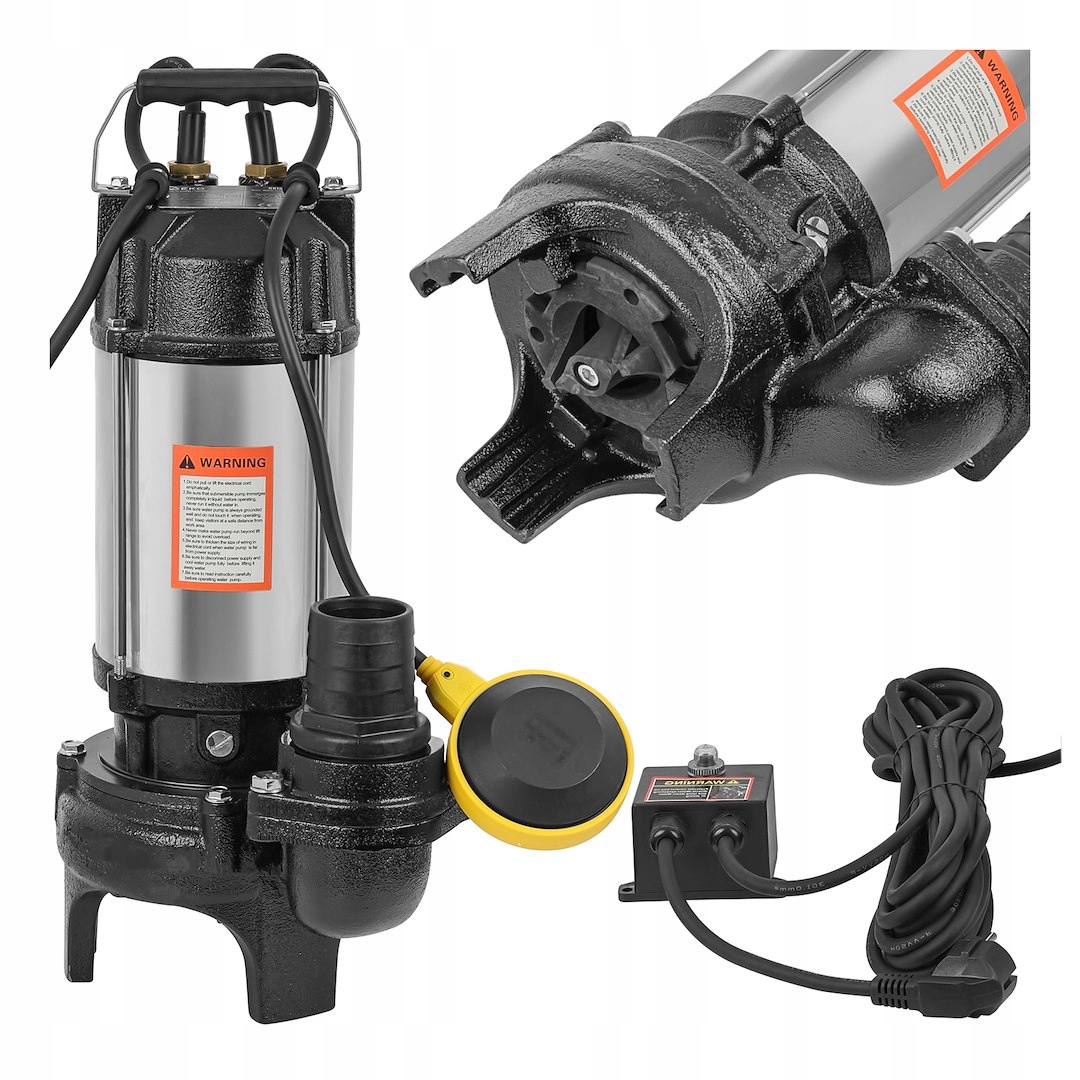 Čerpadlo na špinavou vodu Szamba s mlýnkem 1.5 Kw síťové Měděné vinutí