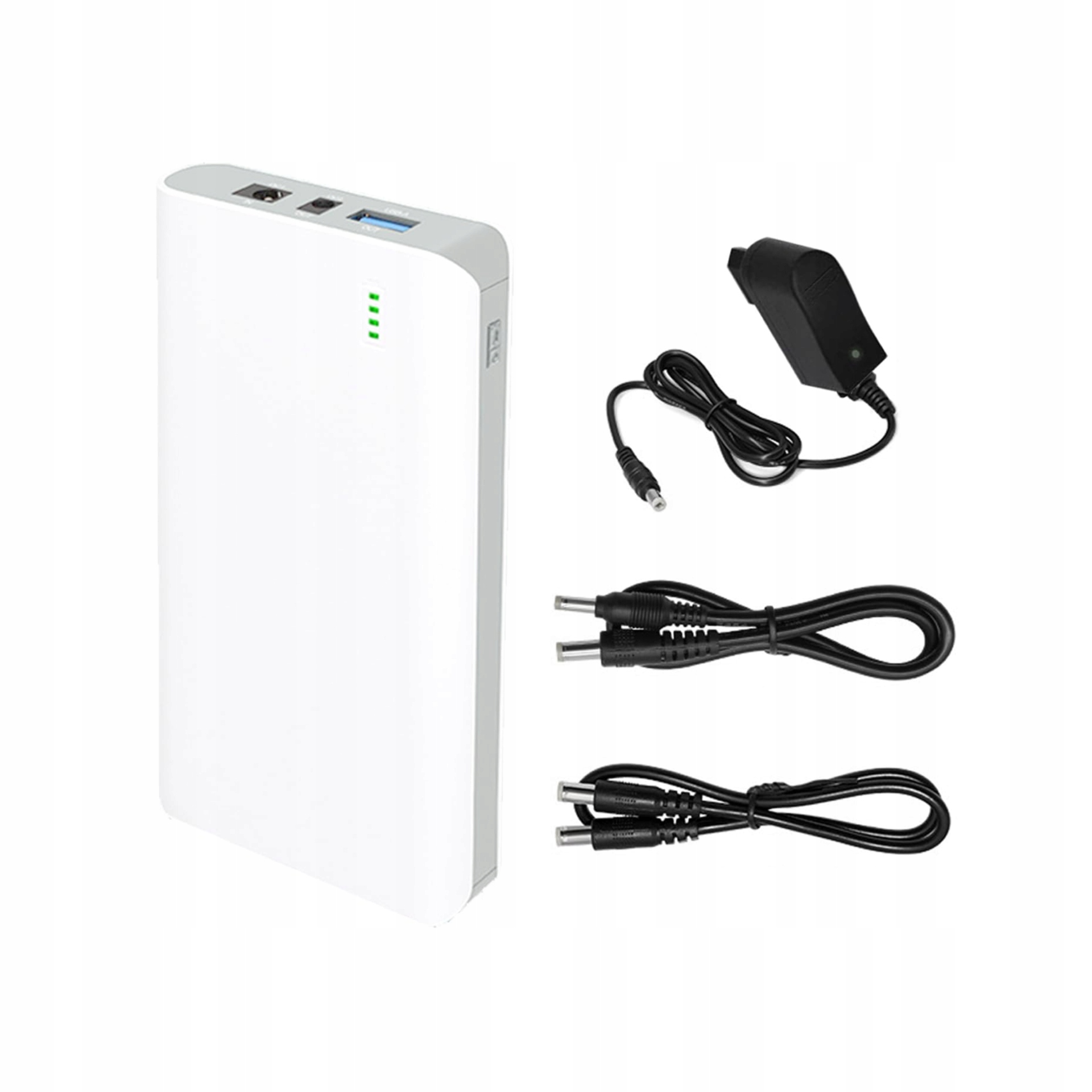 Powerbanka 15600 mAh s nabíječkou Usb-a Výstup DC pro Led pásky Bílá