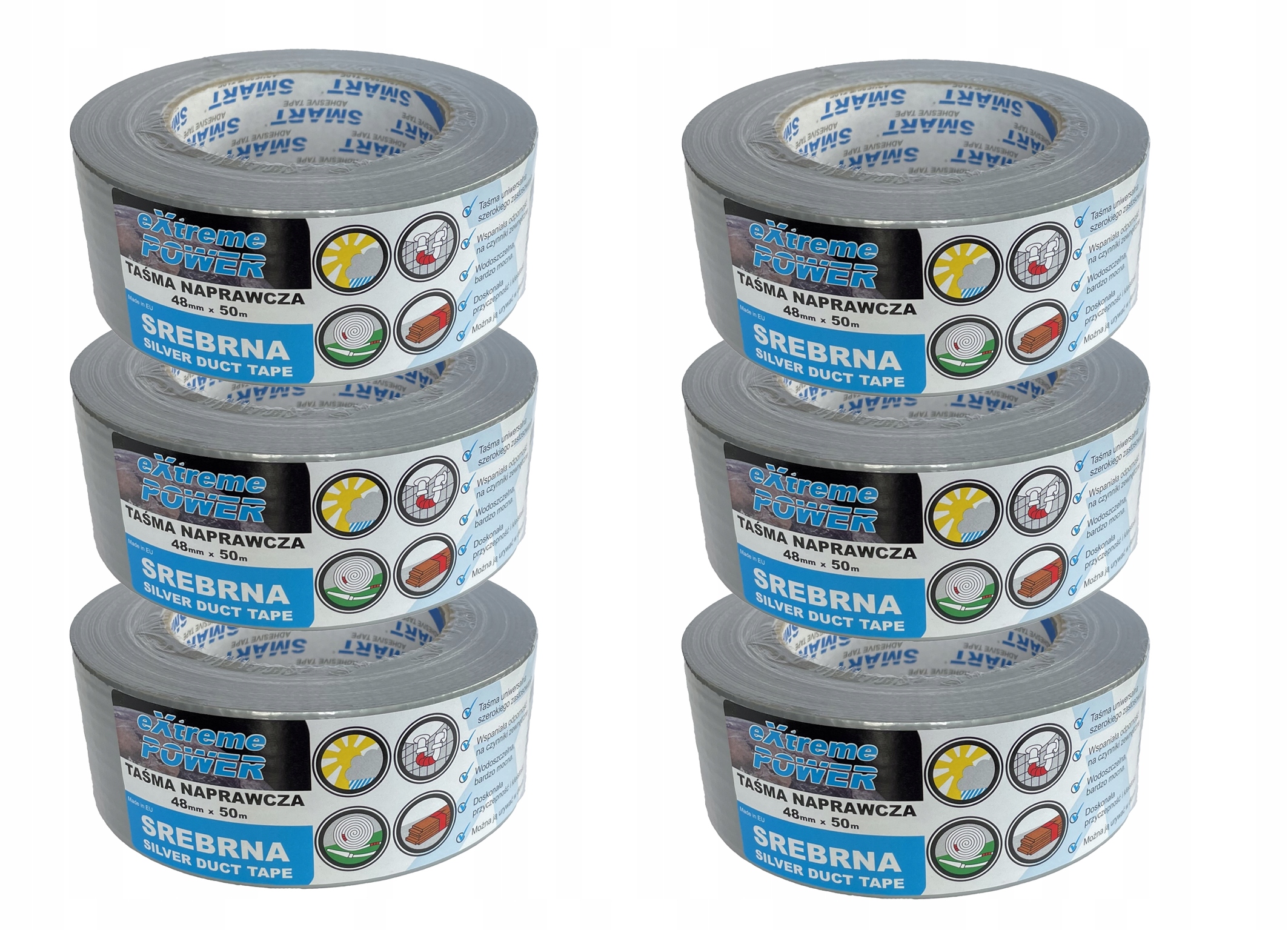 Taśma naprawcza montażowa silver DUCT TAPE SMART Szerokość 48 mm