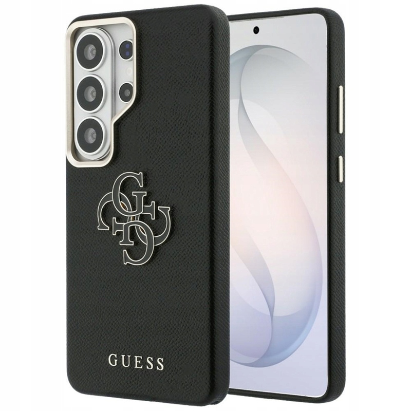 Pouzdro Guess pro Galaxy S26 Ultra Originální Grained Kožené Černé Zadní Kryt